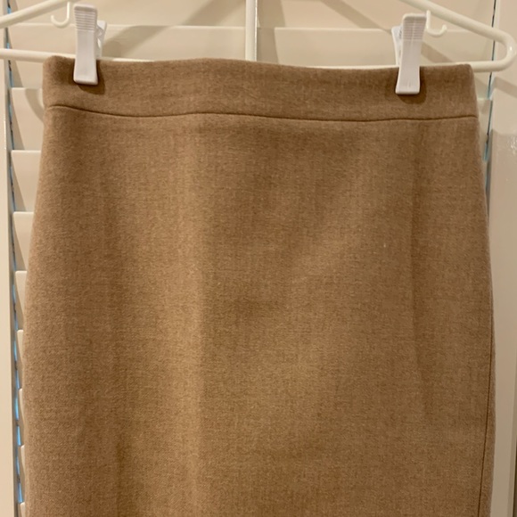 J Crew Double Serge Wool No 2 Pencil Skirt Beige - Picture 3 of 8
